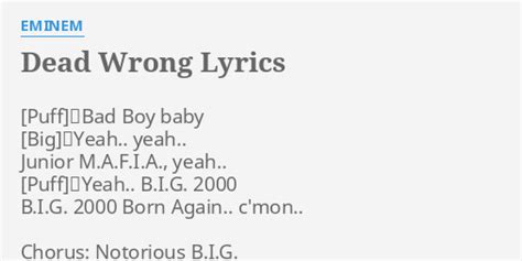 dead wrong lyrics